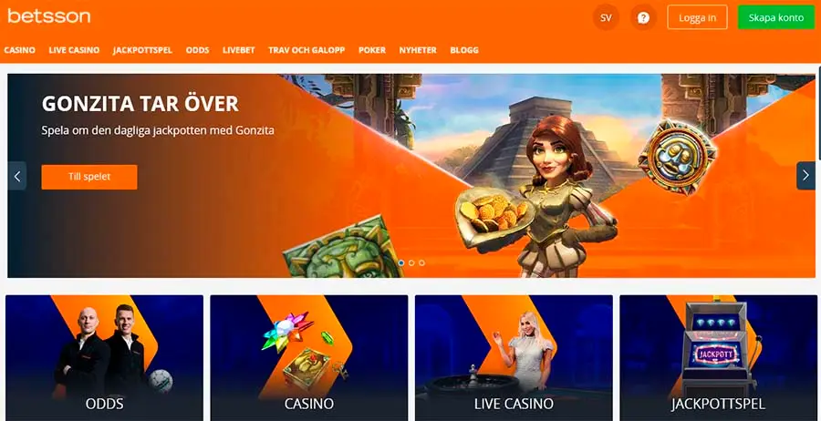 Casinospel på nätet med Betsson