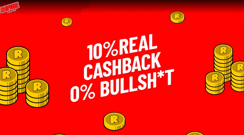 Få 10 cashback hos Refuel Casino