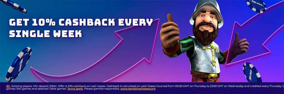 10% Cashback på Reload Casino