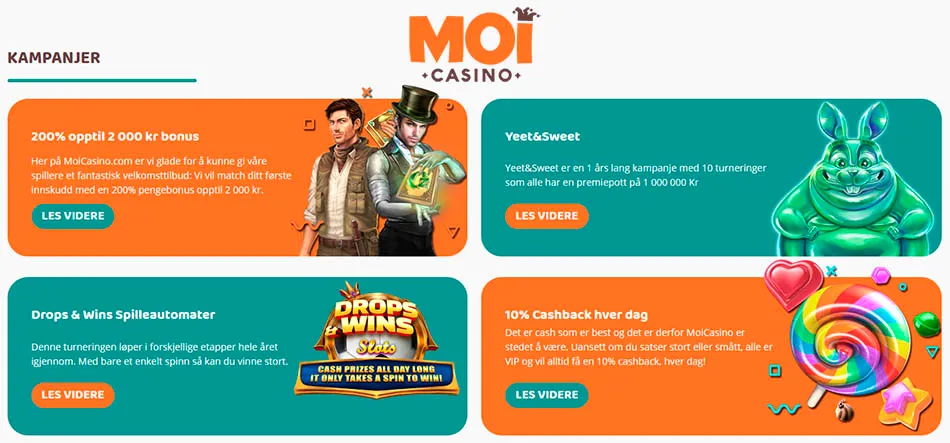 Moi Casino välkomsterbjudande och kampanjer