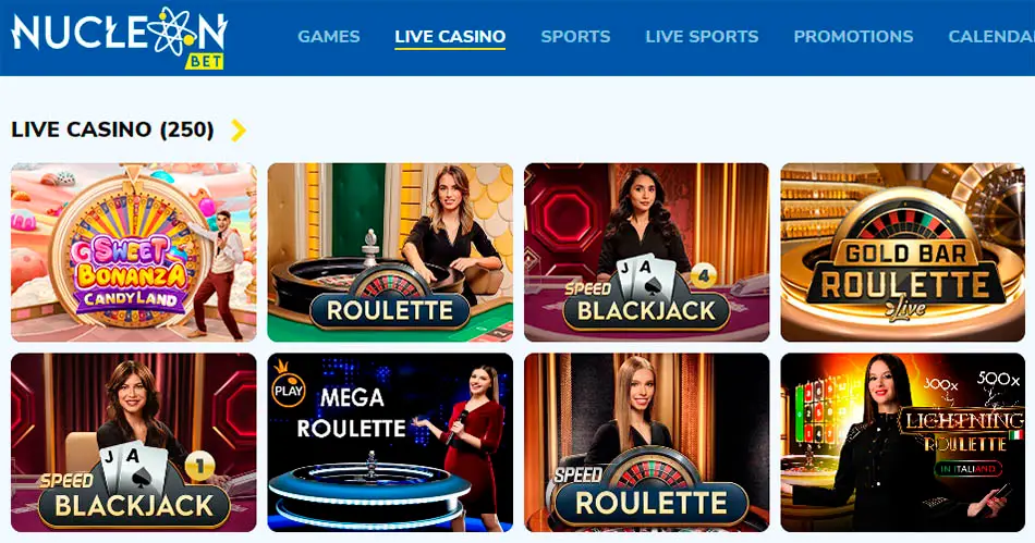 Nucleonbet live casino
